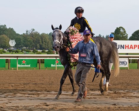 Knicks Go with Joel Rosario wins the Whitney (G1). <br>
Saratoga racing scenes at Saratoga in Saratoga Springs, N.Y. on Aug. 7, 2021. 