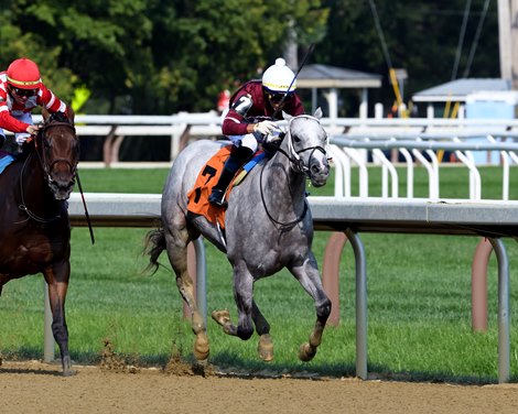 Wicked Halo wins the 2021 Adirondack Stakes at Saratoga
