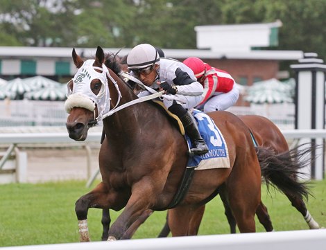 Belgrano #3 with Isaac Castillo riding won $100,000 in Rainbow Heirs Shares at Monmouth Park Racecourse in Oceanport, NJ on Saturday, August 28, 2021. Photo by Ryan Denver/EQUI-PHOTO