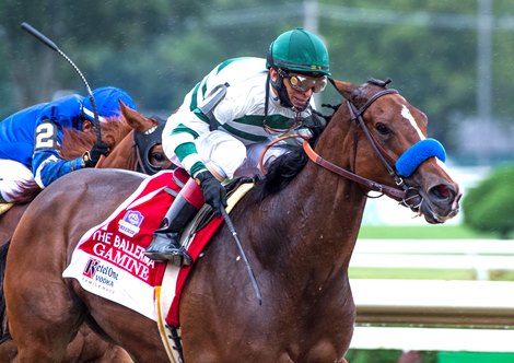 Gamine with jockey John Velazquez wins the 43rd running of the Ketel One Ballerina