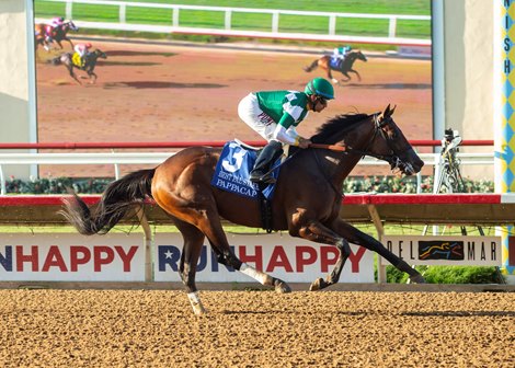 Rustlewood Farm's Pappacap and jockey Joe Bravo win the Grade II $200,000 Best Pal Stakes Saturday, August 7, 2021 at Del Mar Thoroughbred Club  in Del Mar, CA.  Benoit Photo