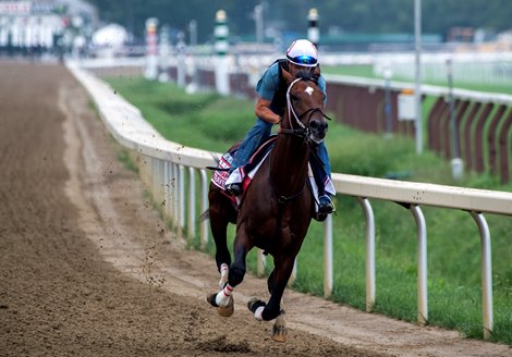 Keepmeinmind puts in his final work Saturday Aug 21, 2021  before his appearance in the Travers Stakes  net week at the Saratoga Race Course in Saratoga Springs, N.Y. 