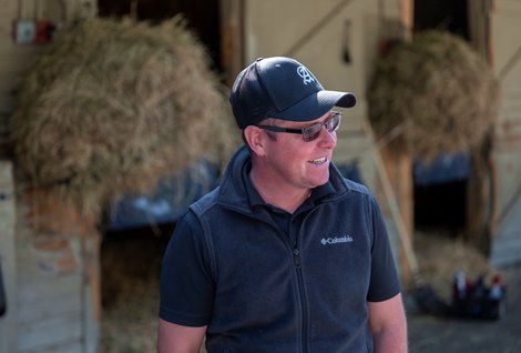 Rob Atras at the barn at the Saratoga Race Course SundayAug 15,, 2021 in Saratoga Springs, N.Y. Photo  by Skip Dickstein