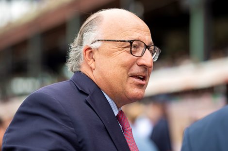 Christophe Clement after Gufo with Joel Rosario win the Resorts World Casino Sword Dancer Stakes (G1T) at Saratoga Race Course in Saratoga Springs, N.Y., on Aug. 28, 2021.