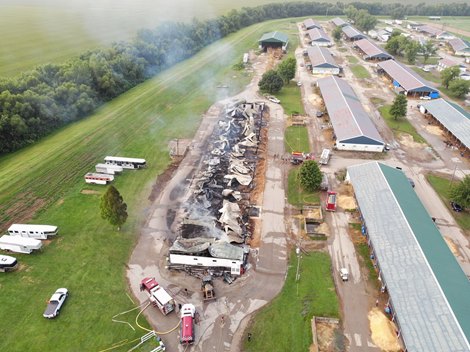 Ellis Park - Receiving Barn - Fire - 082221