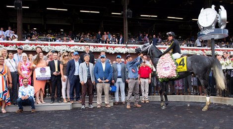 Knicks Go with Joel Rosario wins the Whitney (G1). <br>
Saratoga racing scenes at Saratoga in Saratoga Springs, N.Y. on Aug. 7, 2021. 
