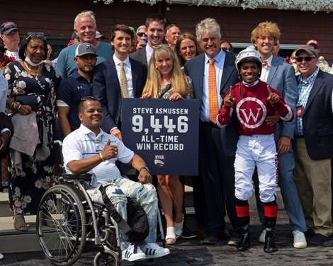 Steve Asmussen sets record. <br>
Saratoga racing scenes at Saratoga in Saratoga Springs, N.Y. on Aug. 7, 2021. 
