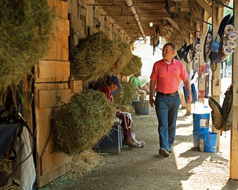 Chad Brown at his barn. <br>
Sales scenes at Fasig-Tipton in Saratoga Springs, N.Y. on Aug. 10, 2021.