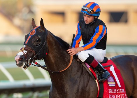 Ginobili and jockey Drayden Van Dyke win the Grade II $200,000 Pat O&#39;Brien Stakes Saturday, August 28, 2021 at Del Mar Thoroughbred Club in Del Mar, CA. Benoit Photo