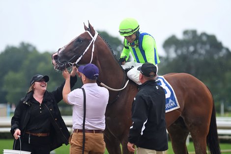 Jackie's Warrior wins the Amsterdam Stakes Sunday, August 1, 2021 at Saratoga