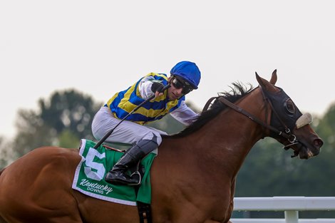 In Love wins the $400k TVG2 Stakes for trainer Paulo Lobo and owner Bonne Chance Farm. Alex Achard picked up his first Kentucky Downs riding victory in the race
