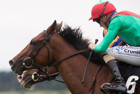 La Petite Coco and Billy Lee picks off Love to win the Moyglare “Jewels” Blandford Stakes (Group 2). <br><br />
The Curragh Racecourse.<br><br />
Photo: Patrick McCann/Racing Post<br><br />
12.09.2021