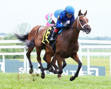 Adventuring wins the Dueling Grounds Oaks Sunday, September 5, 2021 at Kentucky Downs
