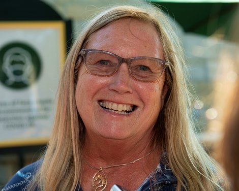 Mandy Pope with Whisper Hill<br><br />
Keeneland September yearling sales on Sept. 14, 2021. 