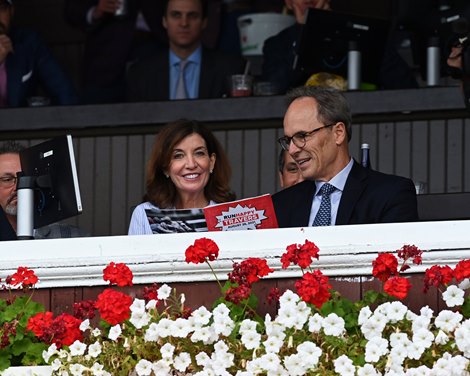 New York Governor Kathy Hochul at the 2021 Travers Stakes at Saratoga