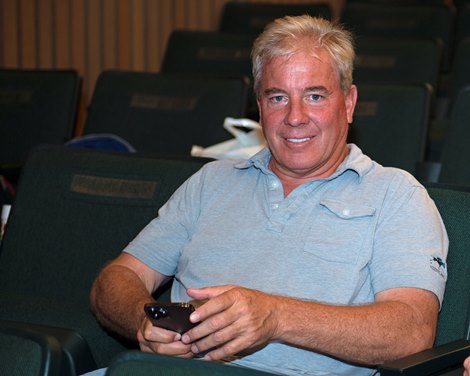 Wesley Ward after buying Hip 1692 colt by City of Light out of Sudden Heat at Woodford<br>
Keeneland September yearling sales on Sept. 19, 2021. 