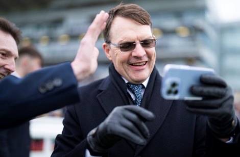 Paul Smith and Aidan O&#39;Brien after Luxembourg&#39;s win in the Group 1 Vertem Futurity Trophy<br><br />
Doncaster 23.10.21
