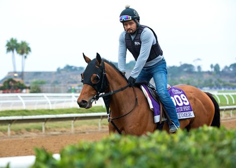 One Timer works out at Del Mar on October 31, 2021.