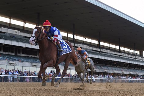Jack Christopher wins the 2021 Champagne Stakes at Belmont Park                                
