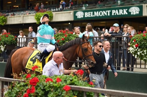 Rockemperor wins the 2021 Joe Hirsch Turf Classic Stakes at Belmont Park