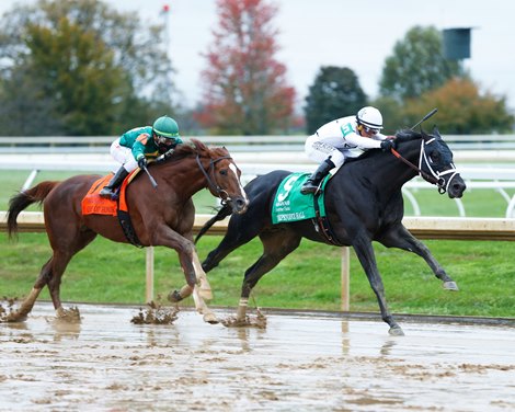 Independence Hall wins the 2021 Hagyard Fayette Stakes at Keeneland