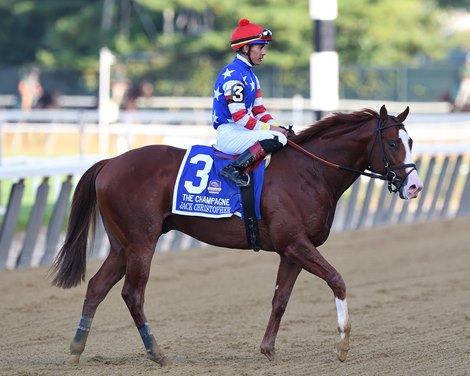 Jack Christopher wins the 2021 Champagne Stakes at Belmont Park