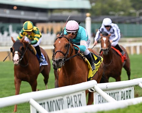 Rockemperor wins the 2021 Joe Hirsch Turf Classic Stakes at Belmont Park