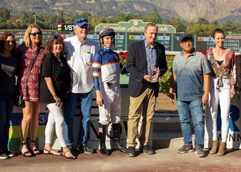 Lieutenant Dan and jockey Geovanni Franco win the G2, $200,000 Eddie D. Stakes, Friday, October 1, 2021 at Santa Anita Park, Arcadia CA.