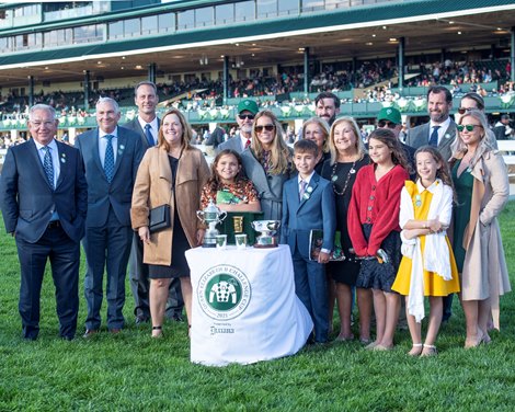 Shantisara with Flavian Prat wins the Queen Elizabeth II Challenge Cup (G1T) at Keeneland in Lexington, Ky. on Oct.16, 2021.