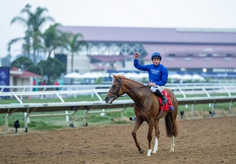 Modern Games (William Buick) returns to booing after winning the Breeders' Cup Juvenile Turf<br>
Del Mar 5.11.21