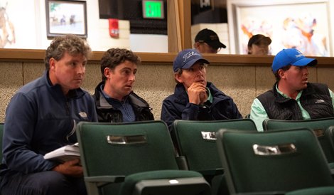 (L-R): Peter, Guy, David, and Robert O’Callaghan Horses, people and scenes at the Keeneland November Breeding Stock Sale in Lexington, Ky., on Nov. 11, 2021. 