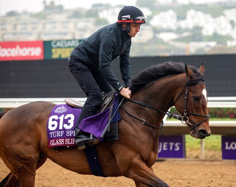 Glass Slippers trains at Del Mar on November 2, 2021