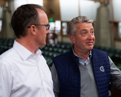 (L-R): Cormac Breathnach and Tony Lacy Horses, people and scenes at the Keeneland November Breeding Stock Sale in Lexington, Ky., on Nov. 11, 2021. 
