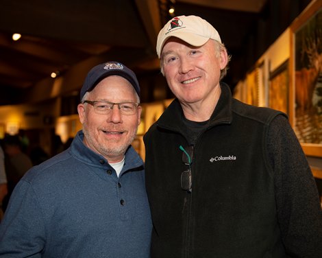 (L-R): Mike Baxter and Jim Fitzgerald with Stony Pointe, buyer of Hip 2565 weanling<br>
Horses, people and scenes at the Keeneland November Breeding Stock Sale in Lexington, Ky., on Nov. 16, 2021. 