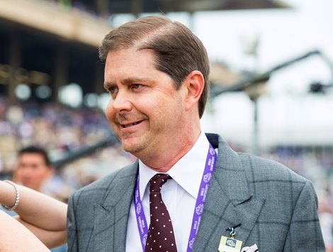 Ron Winchell after Echo Zulu with Joel Rosario win the Juvenile Fillies (G1) at Del Mar on November 5, 2021.
