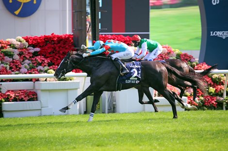 The Tomohito Ozeki-trained Glory Vase with Joao Moreira in the saddle wins the 2021 LONGINES Hong Kong Vase