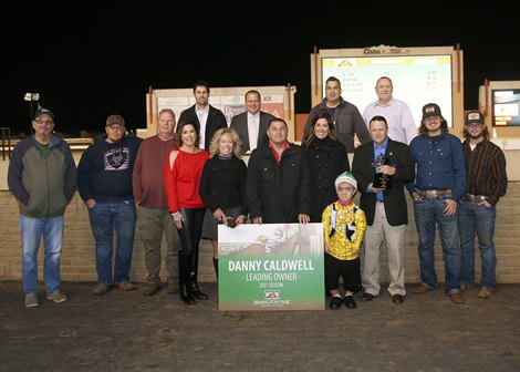 Owner Danny Caldwell was honored on the final night of the Remington Park Thoroughbred Season, Dec. 17, for top owner