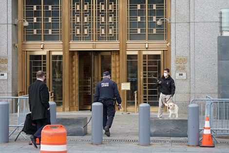 The Daniel Patrick Moynihan United States Courthouse for a federal horse-doping trial on January 21, 2022 in New York.