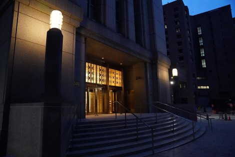 The Daniel Patrick Moynihan United States Courthouse for a federal horse-doping trial on January 21, 2022 in New York.