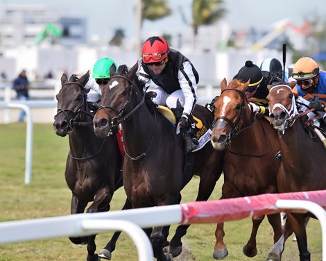 Beautiful Lover wins the 2022 La Prevoyante Stakes at Gulfstream Park