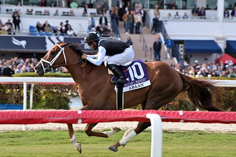 Abaan wins the 2022 W. L. McKnight Stakes at Gulfstream Park