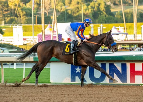 As Time Goes By and jockey Flavien Prat win the Grade III, $200,000 La Canada Stakes, Saturday, January 1, 2022 at Santa Anita Park, Arcadia CA.<br><br />
&#169; BENOIT PHOTO
