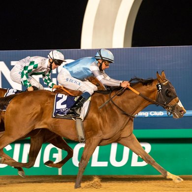 Get Back Goldie wins the 2022 Oud Metha Stakes at Meydan