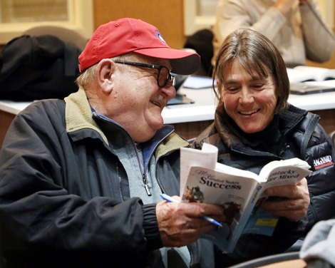 Hip 218 buyer Dash Goff, Christine Welker, 2022 Fasig-Tipton Winter Mixed Sale