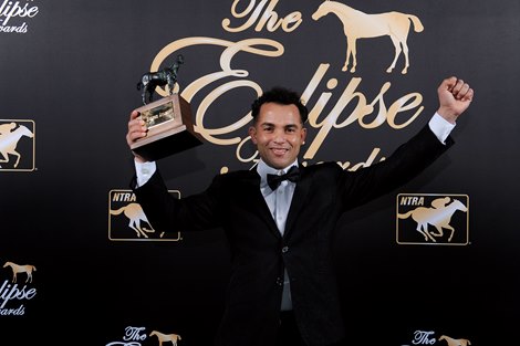 Joel Rosario wins the 2022 Eclipse Champion Jockey Award, Santa Anita Park, CA 10.2.2022.
