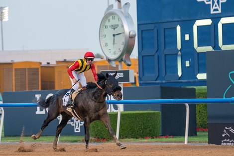 Crown Pride, Damian Lane wins the UAE Derby, Meydan Racecourse, Dubai, UAE, 3-26-22