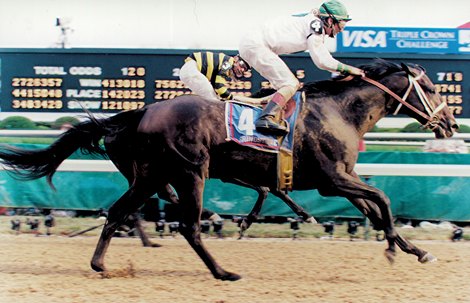 Grindstone wins the 1996 Kentucky Derby