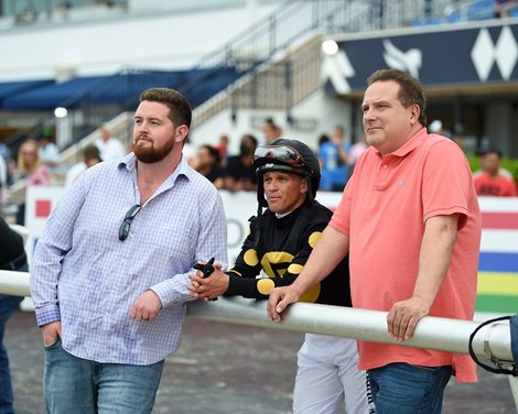 Nolan Ramsey, Javier Castellano and Mike Maker at Gulfstream Park, March 6, 2022