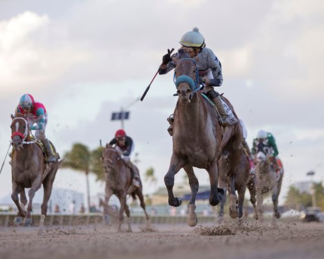 Simplification wins the 2022 Fountain of Youth Stakes at Gulfstream Park