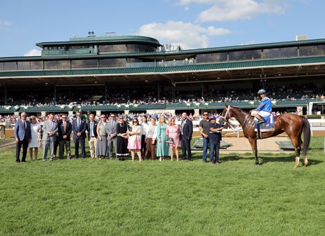 Malathaat and John Velazquez win the Baird Doubledogdare 2022 for Coach Todd Pletcher and Shadwell Farm represented by Greg Clarke, 2022 Keeneland Spring Meet